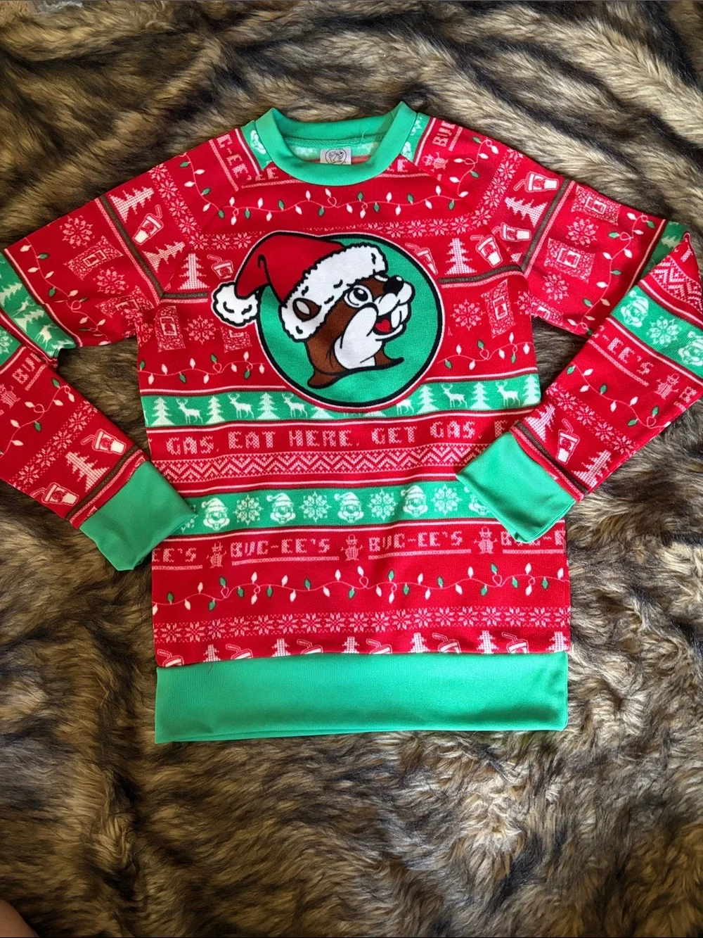 Unique and Rare Unisex Christmas Bucee's  Texas Christmas Sweater Size Small